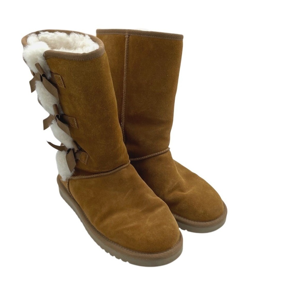 Koolaburra by UGG Victoria Sz 9 Women's Tall Suede‎ Winter Boots Chestnut - Picture 3 of 11